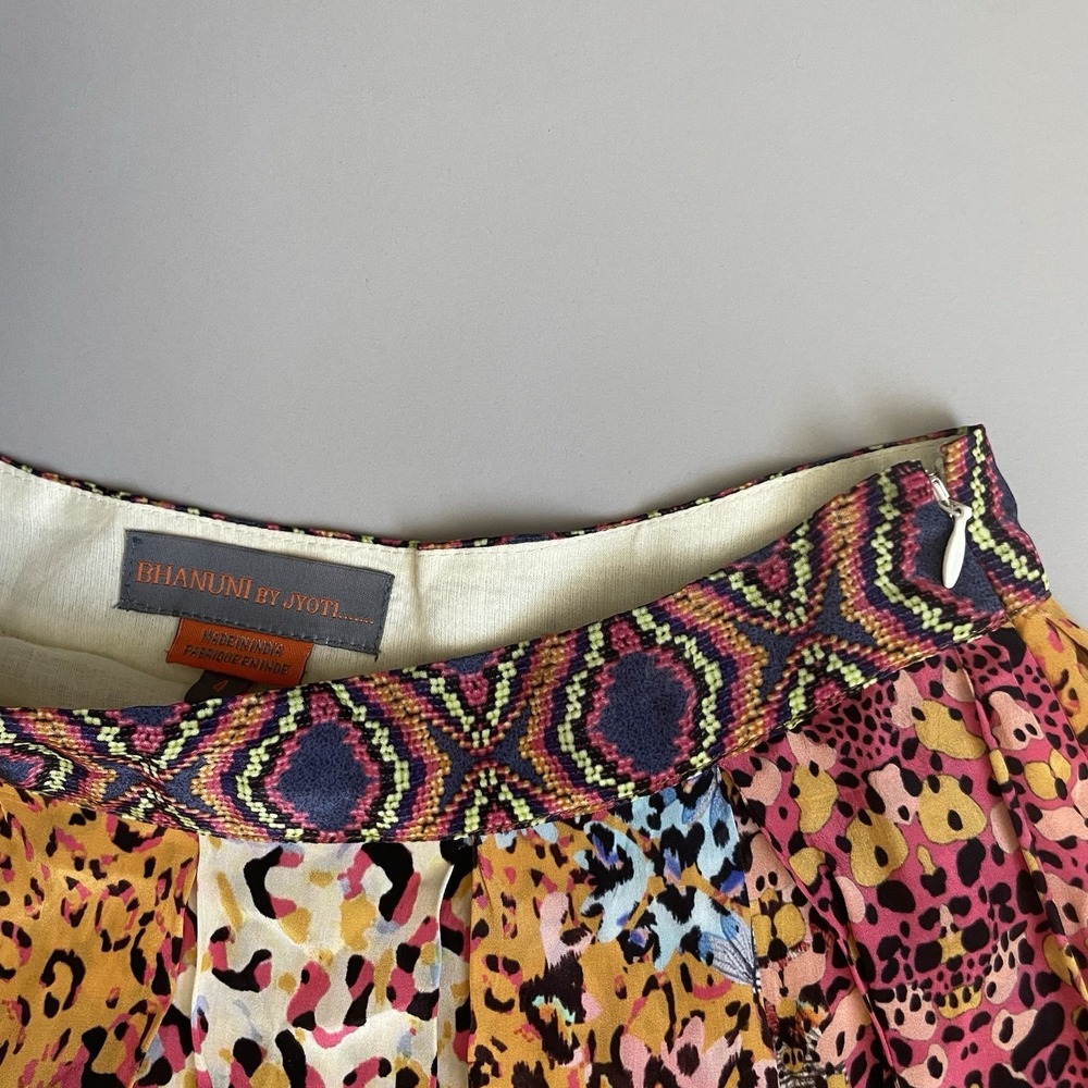 Anthro Bhanuni By Jyoti Maxi Skirt Sz 4 Colorful‎ Boho Animal Print Maximalist - Picture 16 of 16